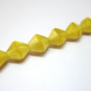 15x15mm canary marble faceted bicone